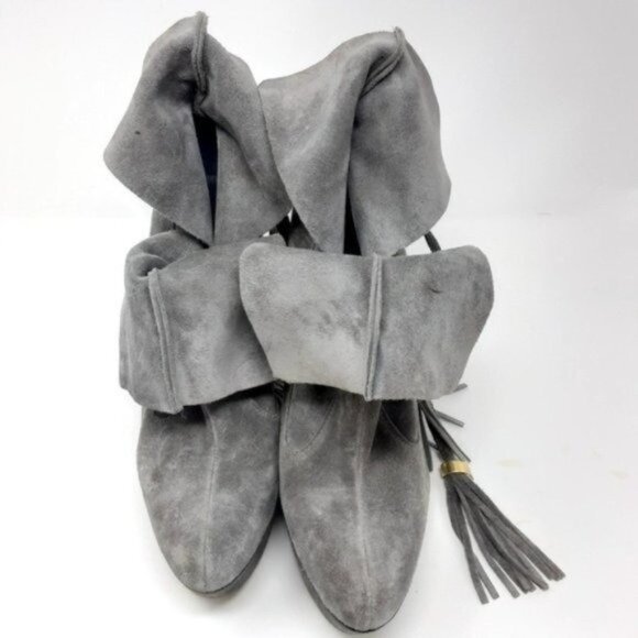 Colin Stuart Gray Tassle Platform Boot 9 - Picture 2 of 7